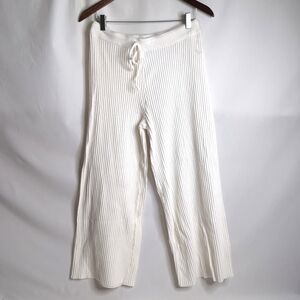 Ribbed Lounge Ankle Drawstring Pants, Size L